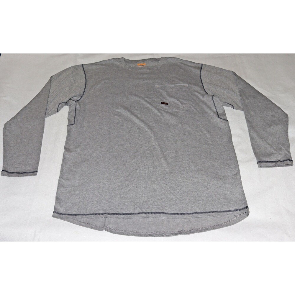 Ariat Rebar Men's Pocket Long Sleeve Tee T Shirt Light Gray Work Size XL‎ Tall
